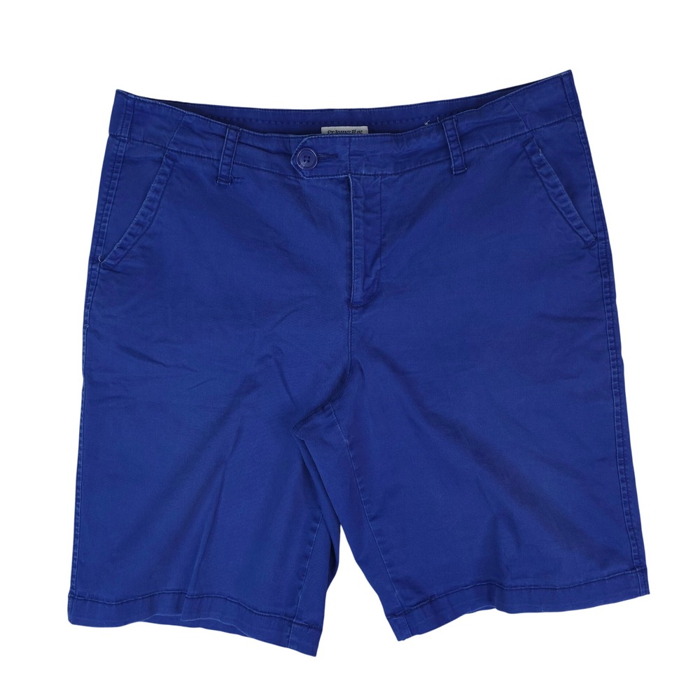 St Johns Bay Shorts Womens 16 (37x10) Blue Chino Bermuda Stretch Casual Coastal